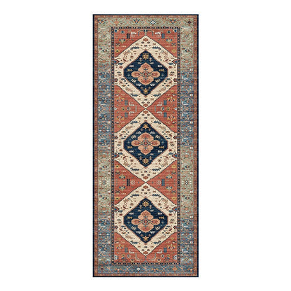 Vintage Pattern Floor Runner with Non Slip Backing and Machine Washable Woven Fibers