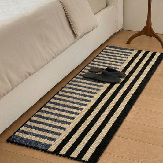 Striped Textile Runner Mat for Hallways and Entryways