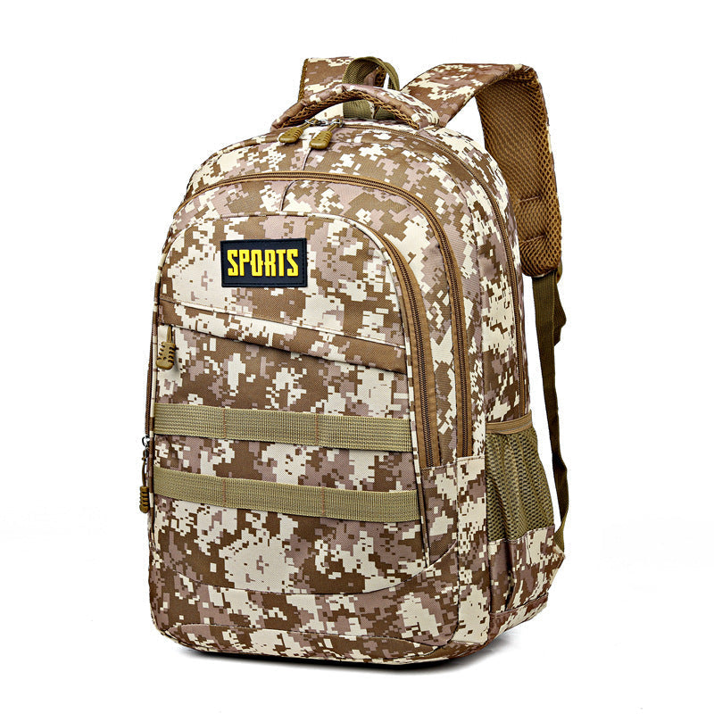 Camouflage Tactical Backpack with Webbing Loops and Breathable Back Panel
