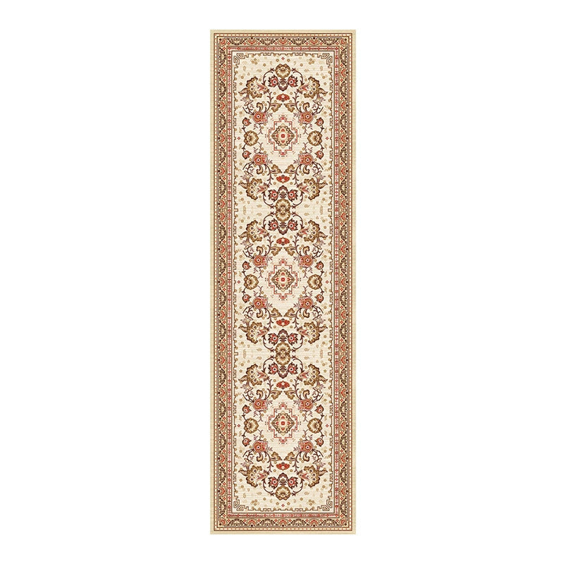 Vintage Pattern Floor Runner with Non Slip Backing and Machine Washable Woven Fibers