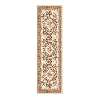 Vintage Pattern Floor Runner with Non Slip Backing and Machine Washable Woven Fibers