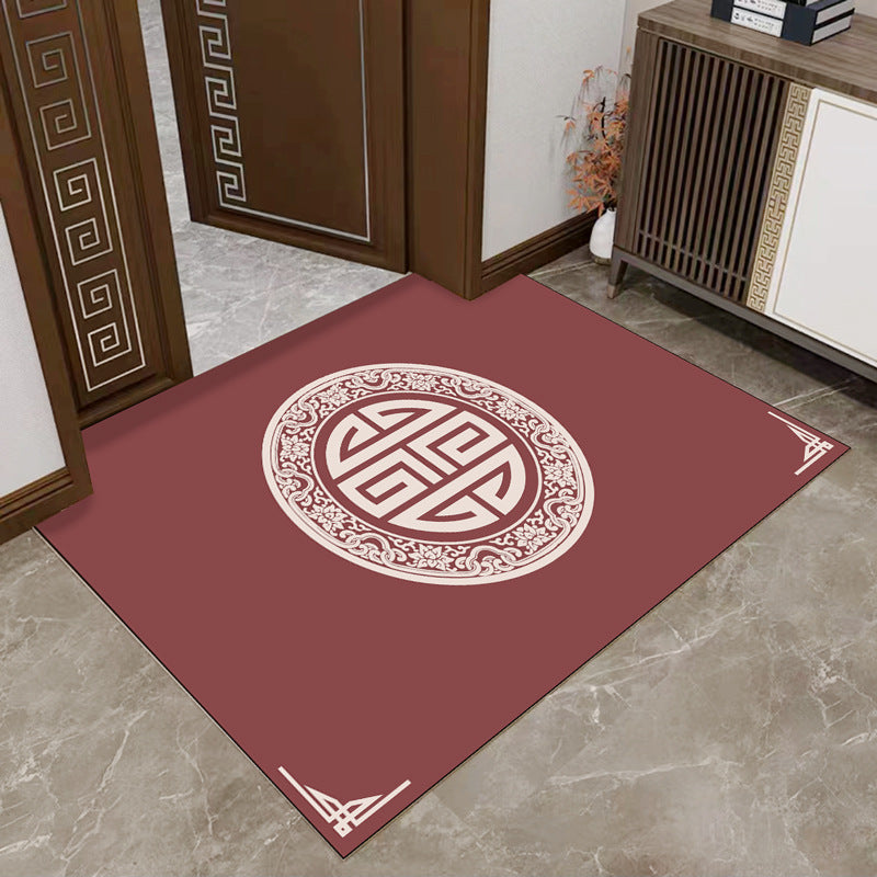 Floral Floor Mat with Wipe Clean Surface and Wear Resistant Construction