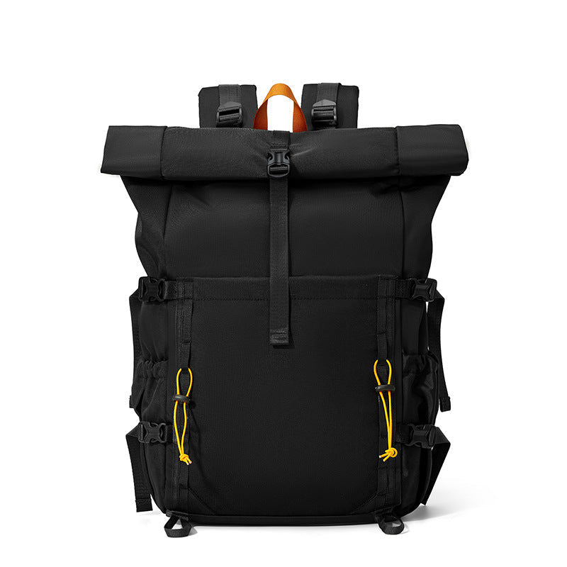 Rolltop Hiking Backpack with Expandable Storage and Padded Back Panel