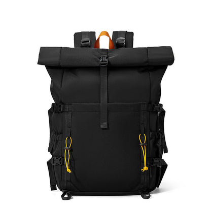 Rolltop Hiking Backpack with Expandable Storage and Padded Back Panel