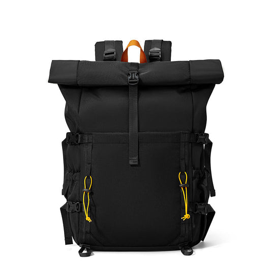 Rolltop Hiking Backpack with Expandable Storage and Padded Back Panel