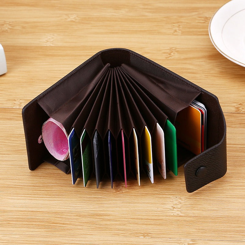 Slim RFID Blocking Wallet with Snap Closure and Clear ID Window