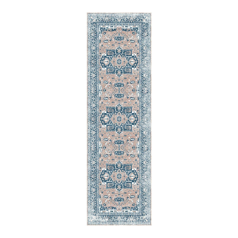 Vintage Pattern Floor Runner with Non Slip Backing and Machine Washable Woven Fibers