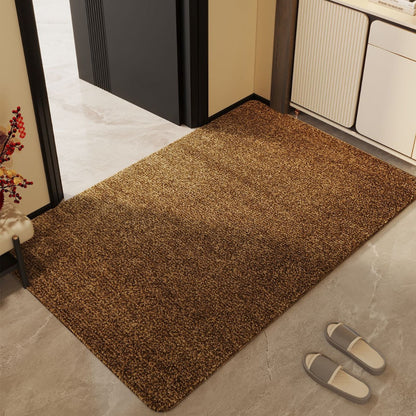 Plush Textured Indoor Mat with Shape Retention and Machine Washable Care