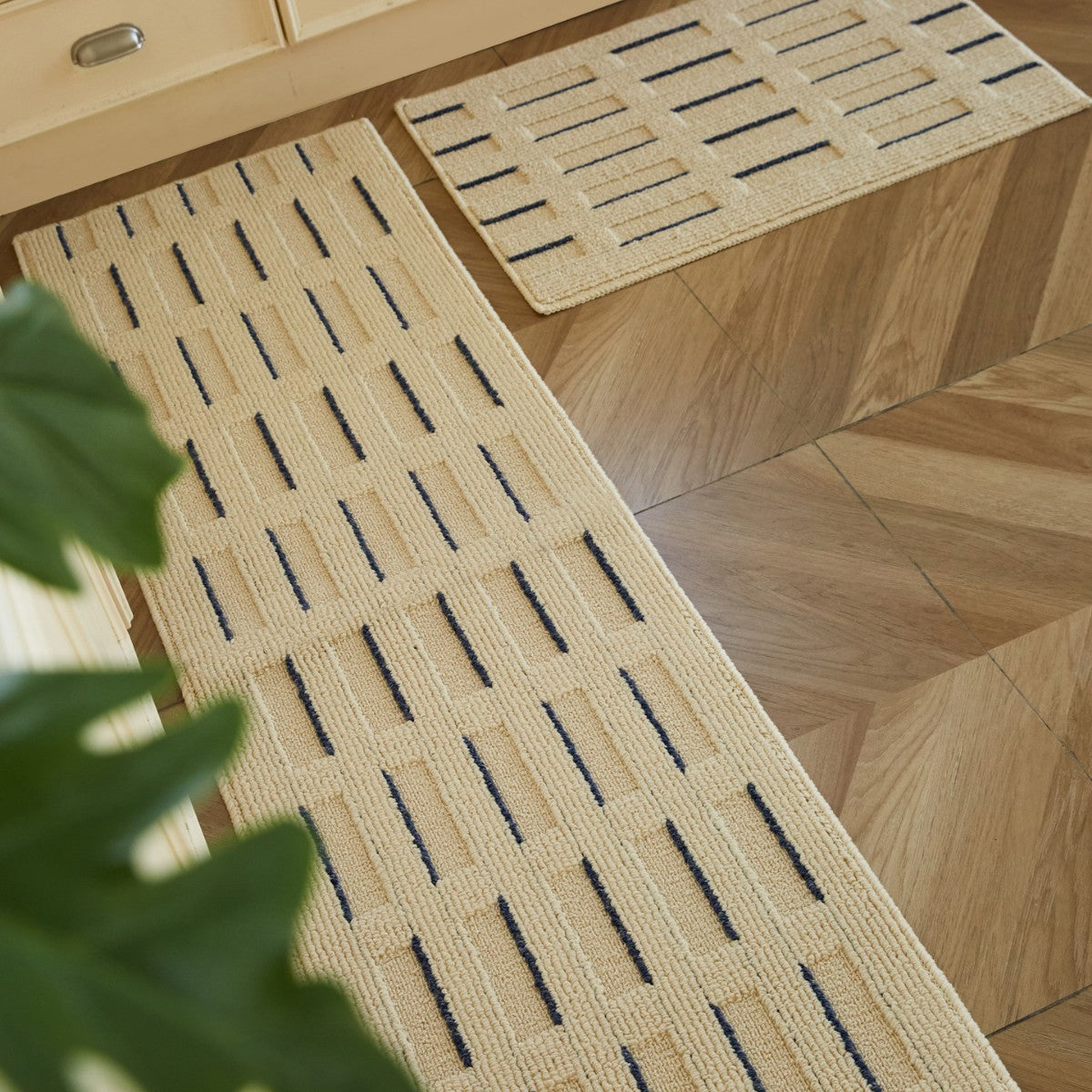 Runner Mat with Textured Surface and Non Slip Backing for Entryways