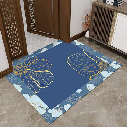 Floral Floor Mat with Wipe Clean Surface and Wear Resistant Construction