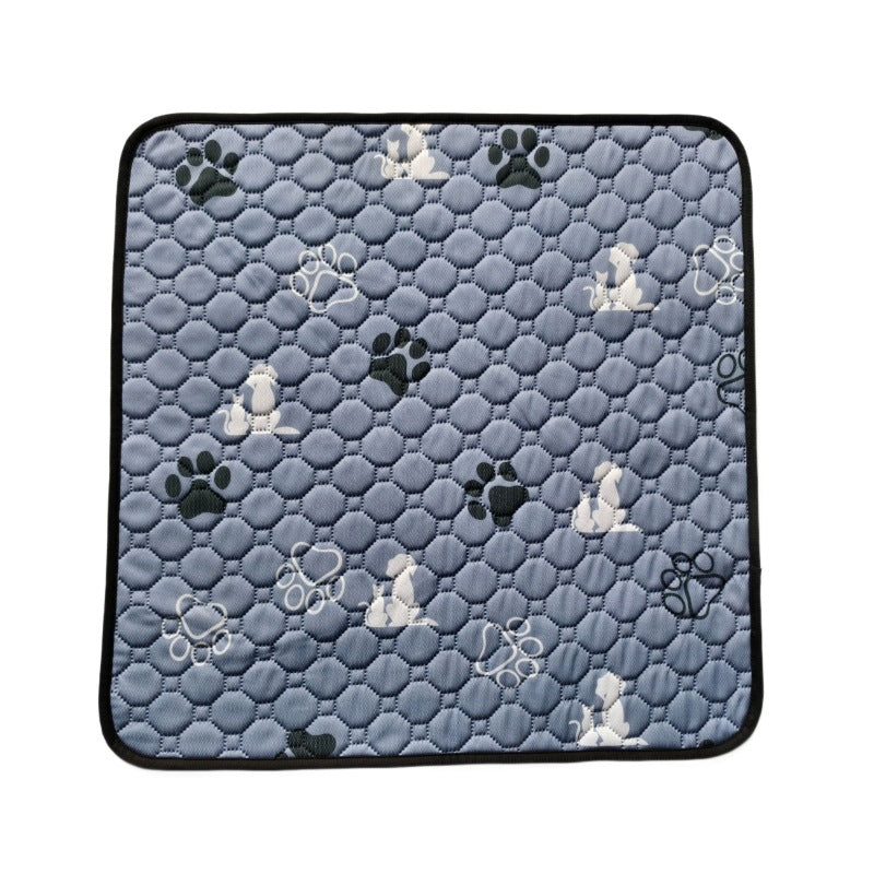 Quilted Pet Mat with Non Slip Backing and Machine Washable Fabric