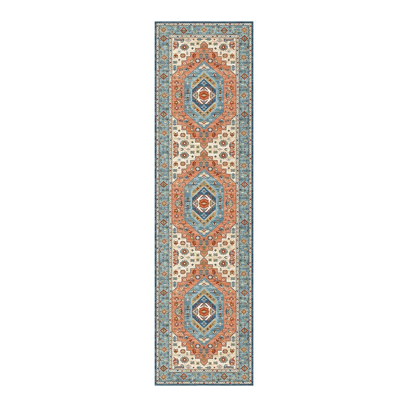 Vintage Pattern Floor Runner with Non Slip Backing and Machine Washable Woven Fibers