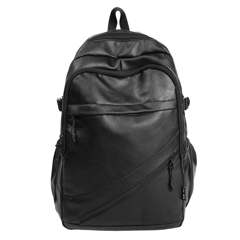 Vintage Genuine Leather Backpack with Padded Laptop Sleeve and Front Zip Pockets