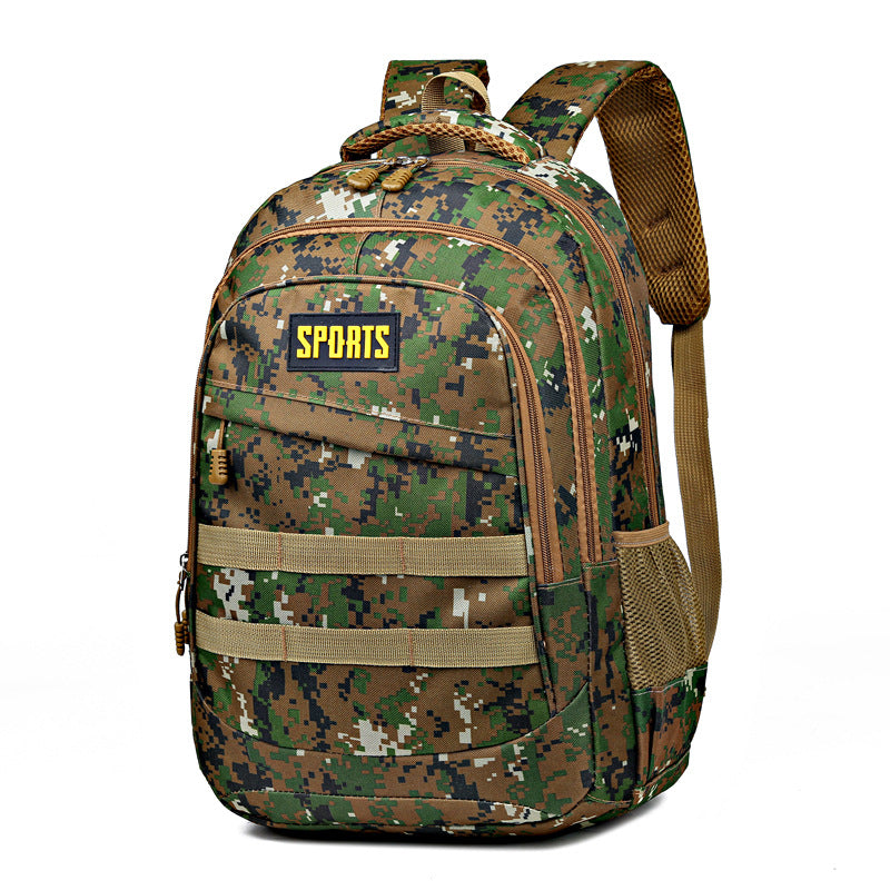 Camouflage Tactical Backpack with Webbing Loops and Breathable Back Panel