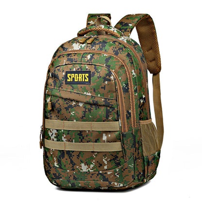 Camouflage Tactical Backpack with Webbing Loops and Breathable Back Panel