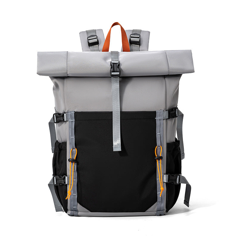 Rolltop Hiking Backpack with Expandable Storage and Padded Back Panel