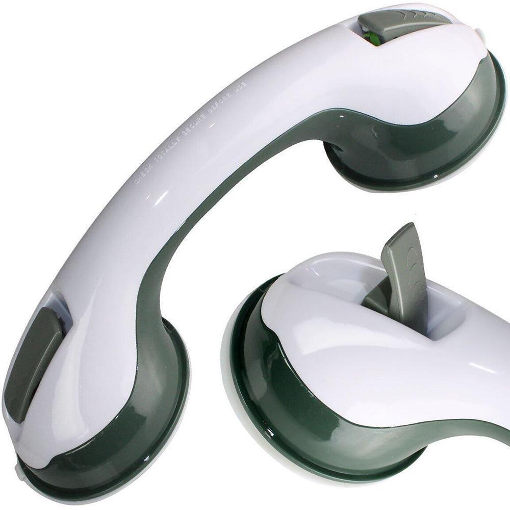Suction Grab Bar with Textured Grip and Dual Mounting Cups for Bathroom