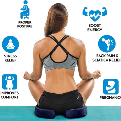 Gel and Memory Foam Seat Cushion with Non Slip Base for Everyday Sitting