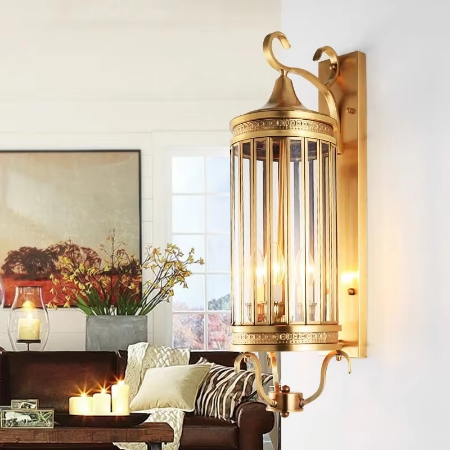 Copper Outdoor Wall Sconce with IP65 Waterproof Rating in Two Sizes