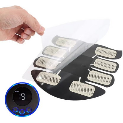 Electrical Muscle Stimulator with Adjustable Intensity and Large Adhesive Patches for Core Training
