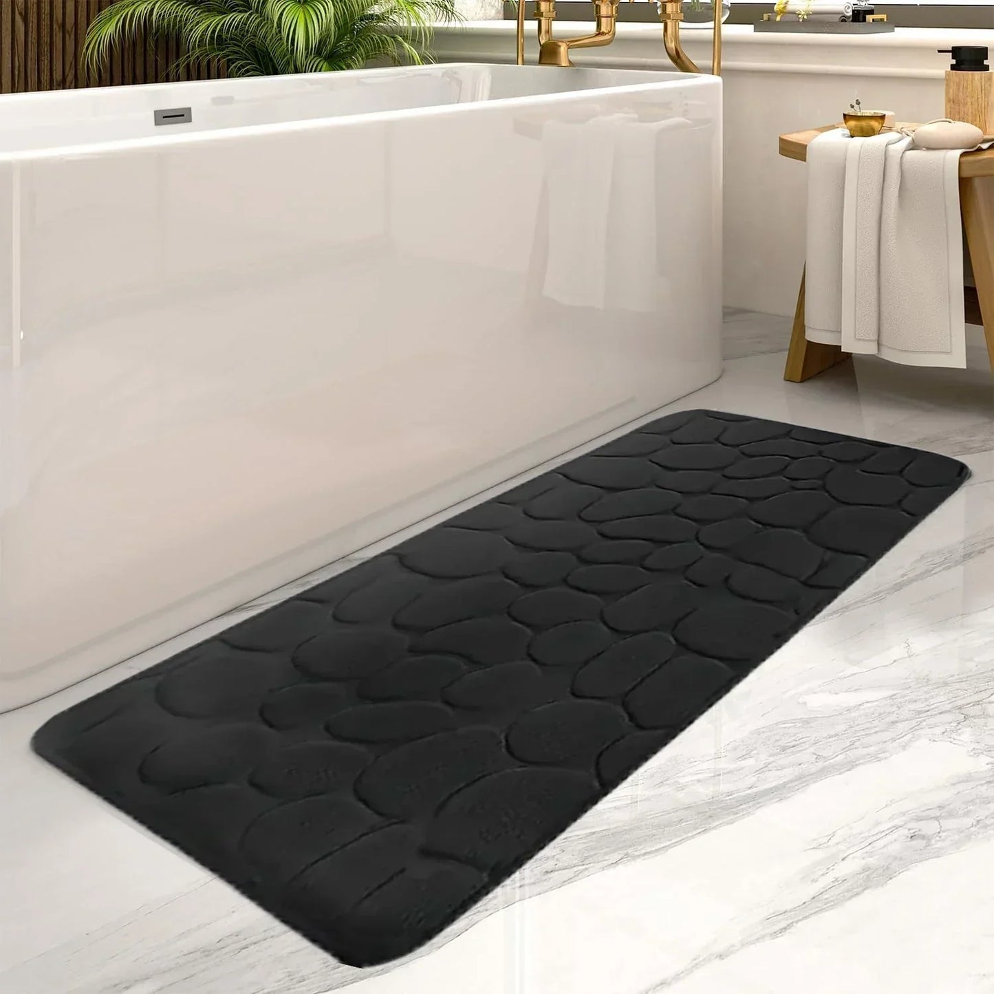 Microfiber Bath Mat with Tall Pile and Non Slip Backing, 24x36 Inches