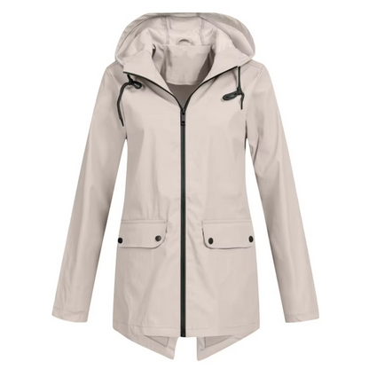 Womens Hooded Trench Coat with a Velvet Lining, Front Zip and Snap Placket in Many Colors and Sizes S to 3XL