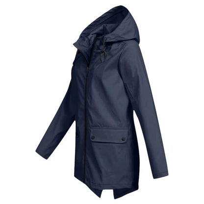 Womens Hooded Trench Coat with a Velvet Lining, Front Zip and Snap Placket in Many Colors and Sizes S to 3XL