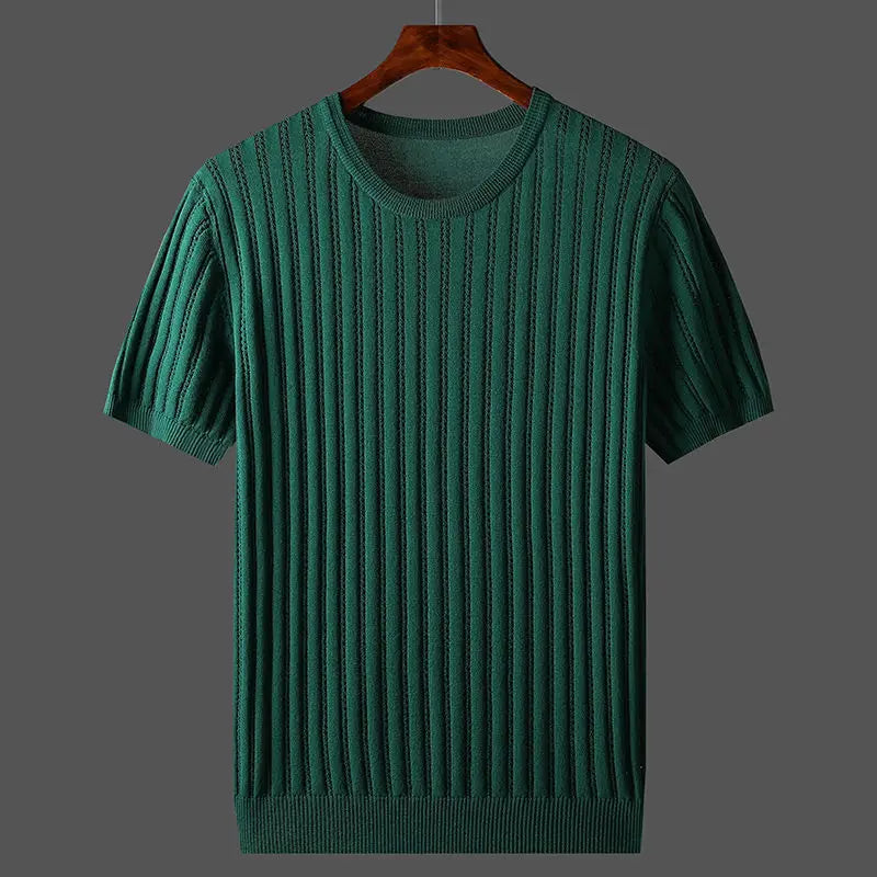 Sullivan | Ribbed Crewneck Cashmere T-Shirt for Men