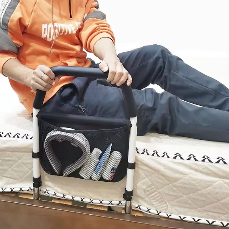 Under Mattress Bedside Grab Rail with Ergonomic Non Slip Handle and Steel Frame
