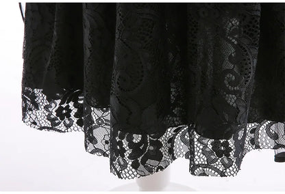 Girls Evil Queen Costume Dress with Lace Bodice and Layered Ruffles, Mid Calf