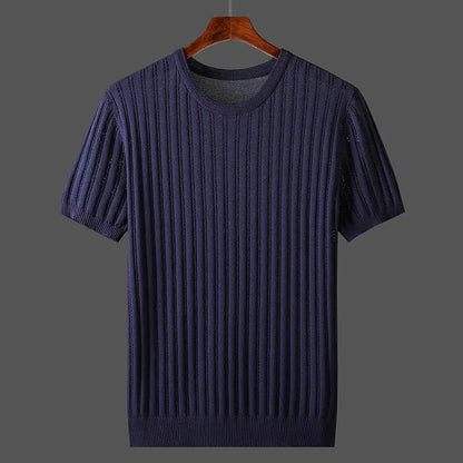 Sullivan | Ribbed Crewneck Cashmere T-Shirt for Men