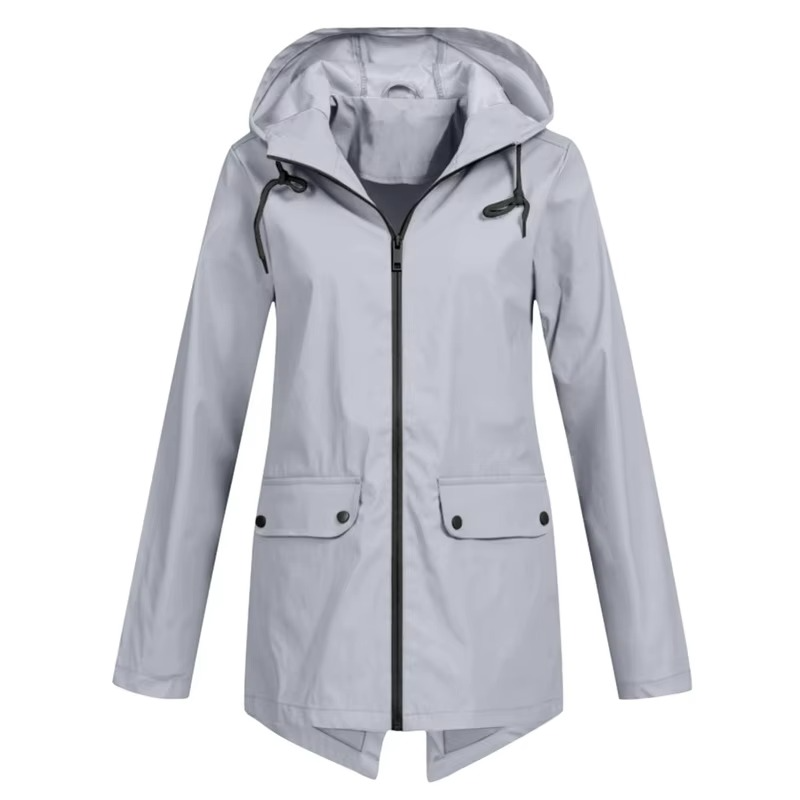 Womens Hooded Trench Coat with a Velvet Lining, Front Zip and Snap Placket in Many Colors and Sizes S to 3XL