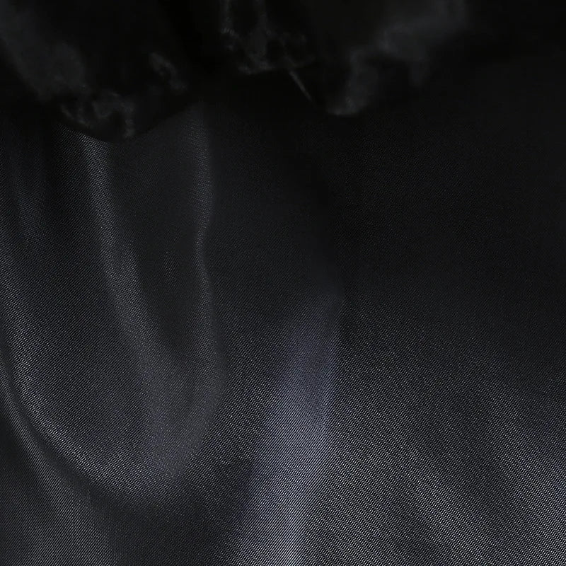 Girls Gothic Layered Cake Gown with Mesh Cutout Details and Mid Calf Length