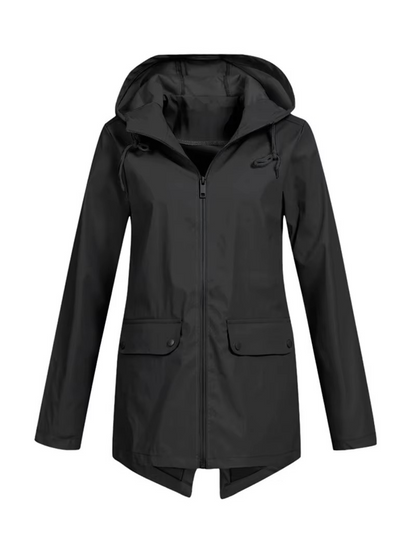 Womens Hooded Trench Coat with a Velvet Lining, Front Zip and Snap Placket in Many Colors and Sizes S to 3XL