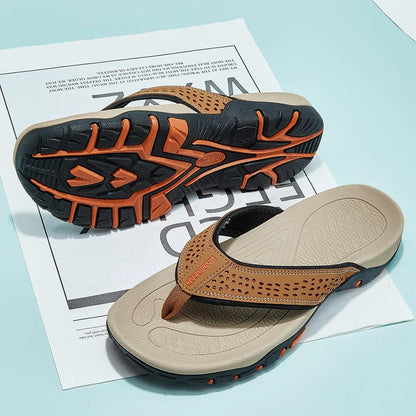 Mens Athletic Flip Flops with Arch Shaped Footbed and Wide Rubber Base in Ten Colors