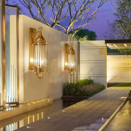 Copper Outdoor Wall Sconce with IP65 Waterproof Rating in Two Sizes