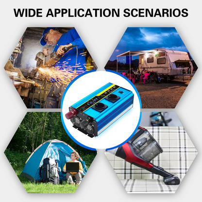 4000W Pure Sine Wave Inverter Converting 12V or 24V DC to 110V AC for Vehicles and Solar
