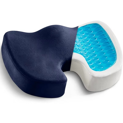 Gel and Memory Foam Seat Cushion with Non Slip Base for Everyday Sitting