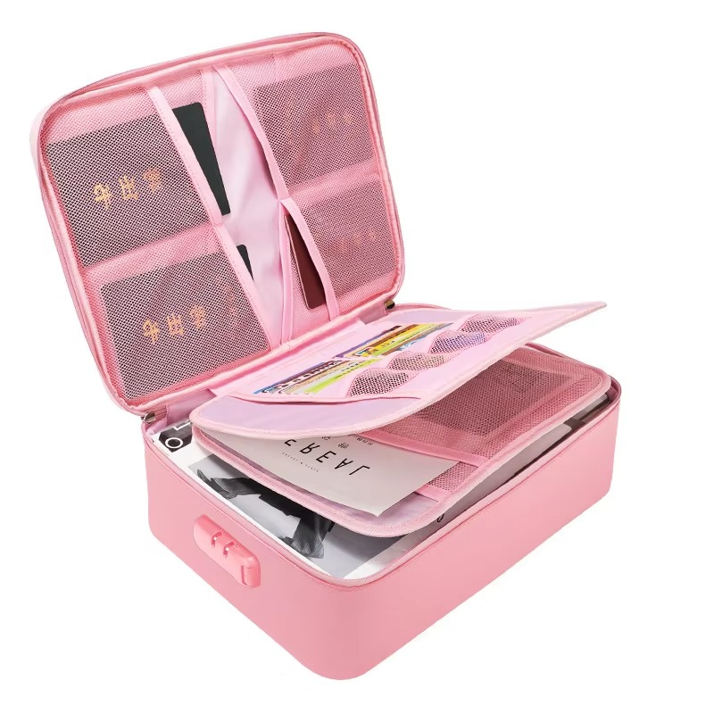 Fire Resistant Waterproof Document Bag with Reinforced Zipper and Handles in Five Colors