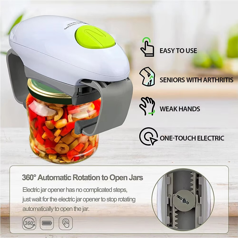 One Touch Automatic Can and Bottle Opener with Portable Design