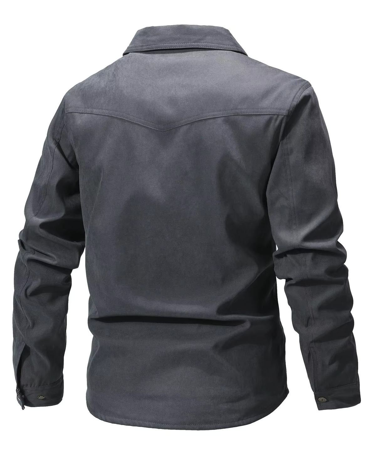 Mens Western Snap Overshirt with Flannel Lining and Yoke Seams for Cool Days