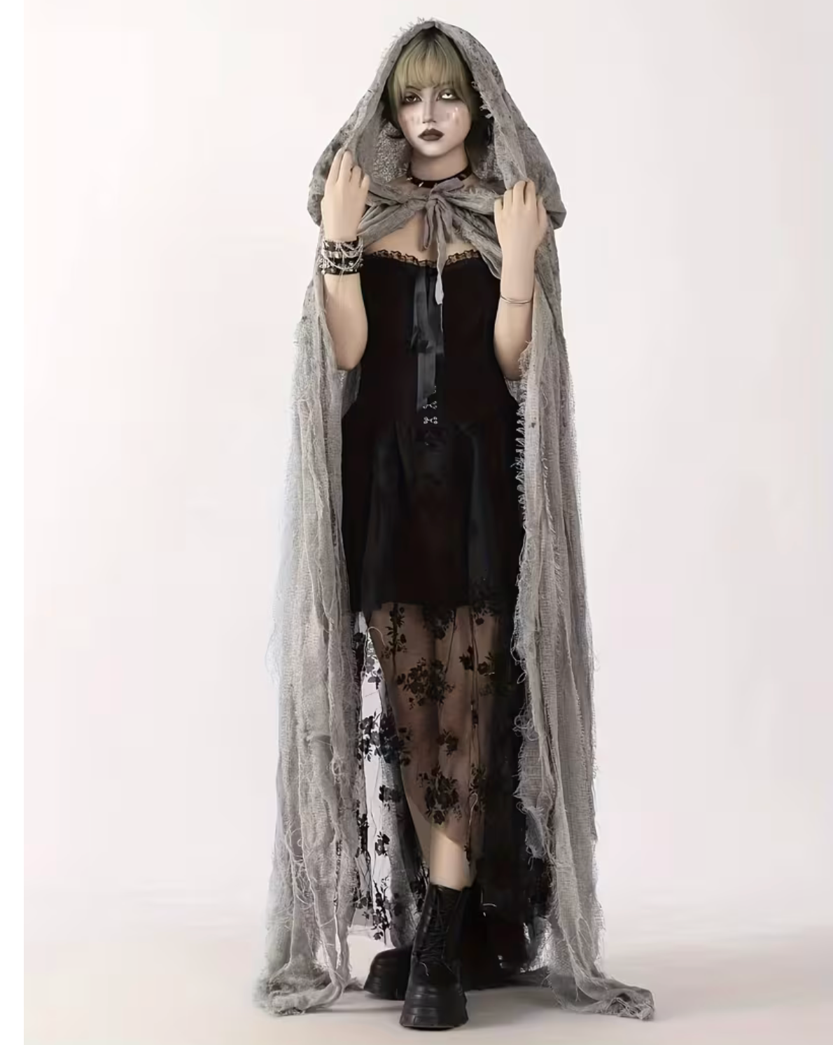 Hooded Witch and Reaper Cloak with Full Body Coverage for Halloween