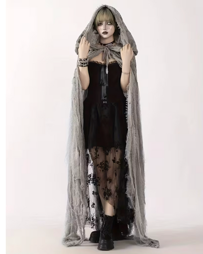 Hooded Witch and Reaper Cloak with Full Body Coverage for Halloween
