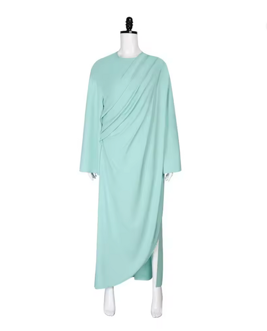 Statue Costume Set with Green Robe and Torch Headband for Halloween
