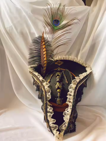 Pirate Skull Knit Hat with Triangle Shape for Costume Events