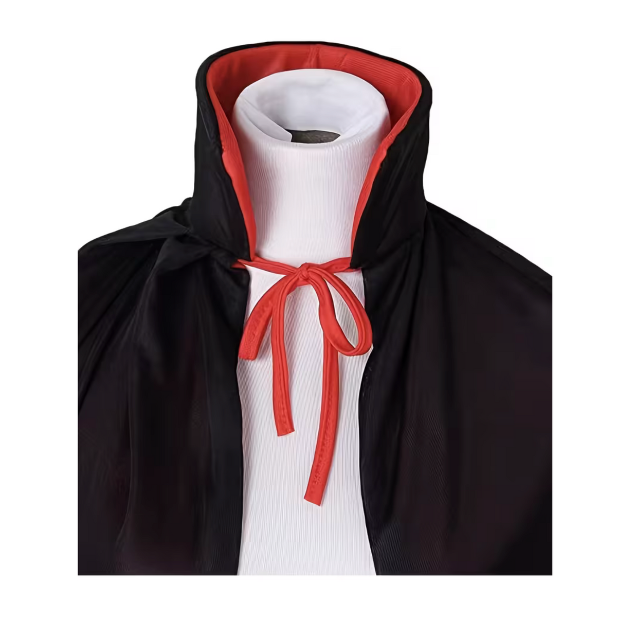 Reversible Gothic Cape with Stand Collar and Front Lacing for Costumes