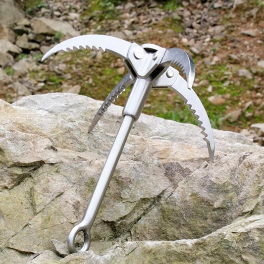 Stainless Steel Grappling Hook with Four Curved Prongs and 250lb Weight Capacity