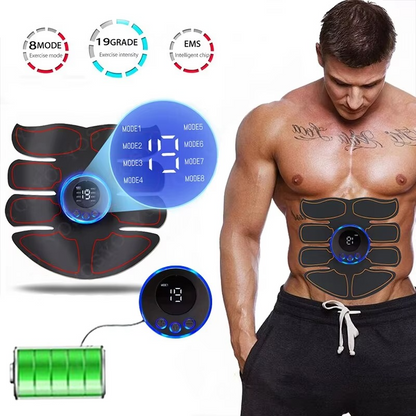 Electrical Muscle Stimulator with Adjustable Intensity and Large Adhesive Patches for Core Training