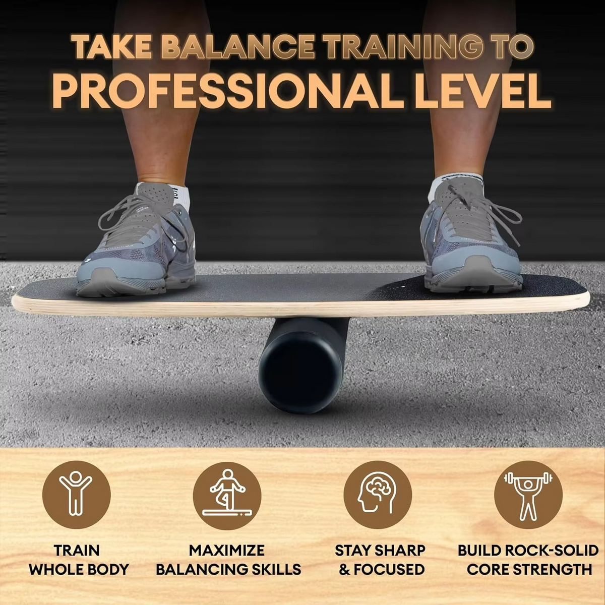 Surf Style Balance Trainer Set with Board, Roller, Ball, and Nine Adjustable Levels