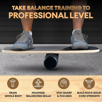 Surf Style Balance Trainer Set with Board, Roller, Ball, and Nine Adjustable Levels